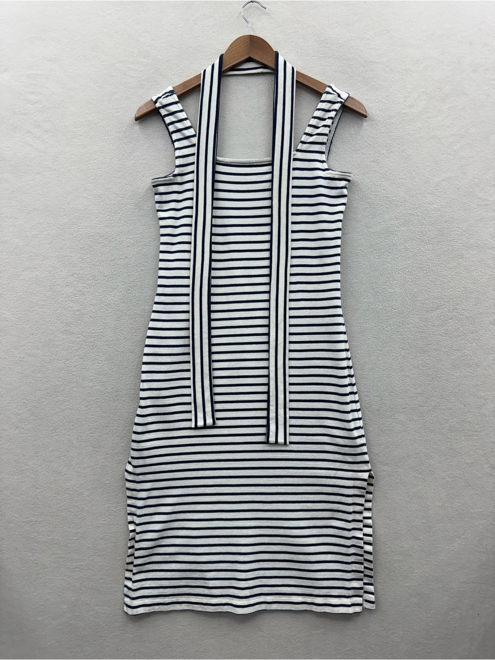 Rails Women's Small Taylin Blue Stripe Cotton Midi Dress Belted Nautical